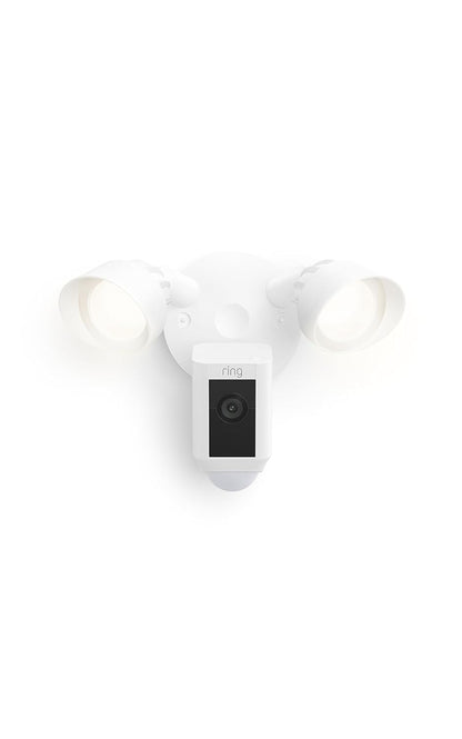 Floodlight Cam Wired plus (Newest Model), Outdoor Home or Business Security with Motion-Activated 1080P HD Video and Floodlights, White